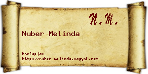 Nuber Melinda névjegykártya